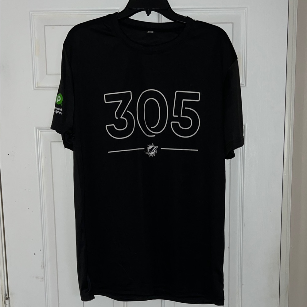 Miami Dolphins Black Graphic Sweat Wicking Shirt